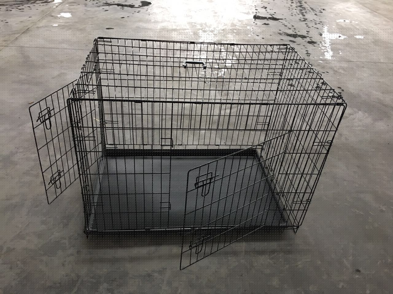 双门黑色狗笼（122x77x82cm)