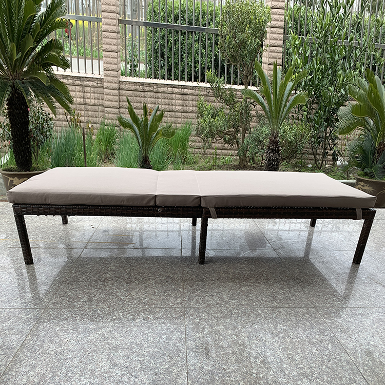 藤编躺床FST1802 棕色+棕色垫