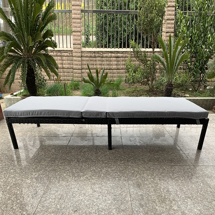 藤编躺床FST1801 黑色+灰色垫