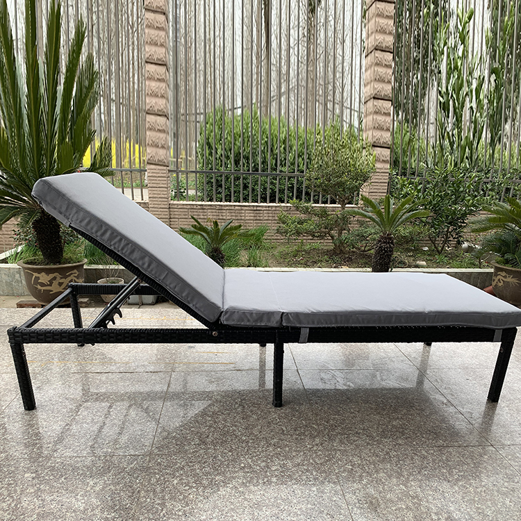 藤编躺床FST1801 黑色+灰色垫